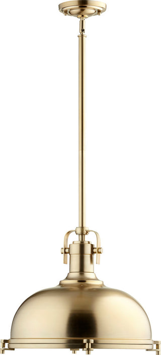 Quorum Lighting Transitional Pendant, Aged Brass