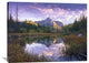 "Mount Lorette And Spruce Trees Reflected In Lake, Alberta, Canada" Artwork