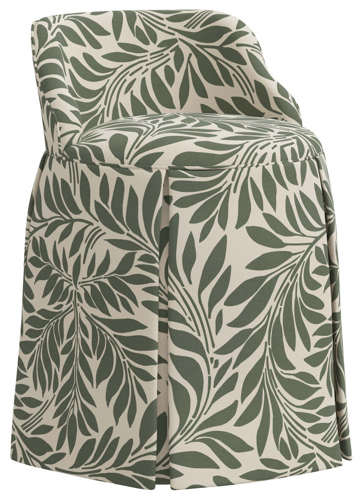 Skirted Vanity Chair, Georgian Vine Olive
