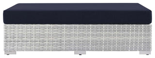 Convene Outdoor Patio Rectangular Ottoman Light Gray Navy