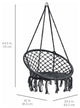 Hanging Hammock Chair Macrame Swing, Lounge Swing Chair, Black