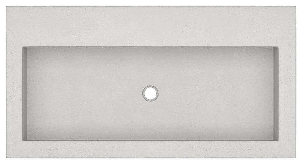 Trough 3619 Bathroom Sink, Ash, No Faucet Holes