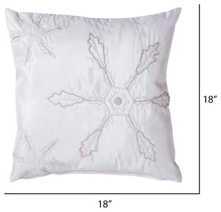 Vickerman Beaded Snowflakes, 18" X 18", Pillow