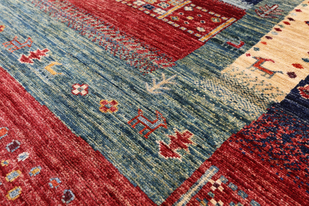 Tribal Persian Gabbeh Handmade Rug 8' 3" X 9' 2" Q5317
