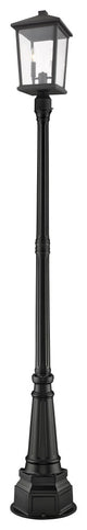 Beacon 2-Light Outdoor Post Mounted Fixture Light In Black