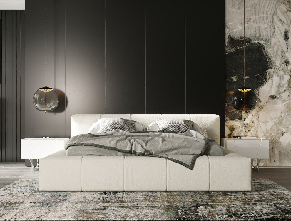 Modrest Lamont Modern Fabric Platform Bed, Eastern King