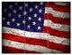 American Flag Watercolor, Abstract Triptych Canvas Artwork, 36x28, 3 Panels