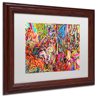 Josh Byer 'Awe Rides A Burning Steed' Art, Wood Frame, White Mat, 14x11