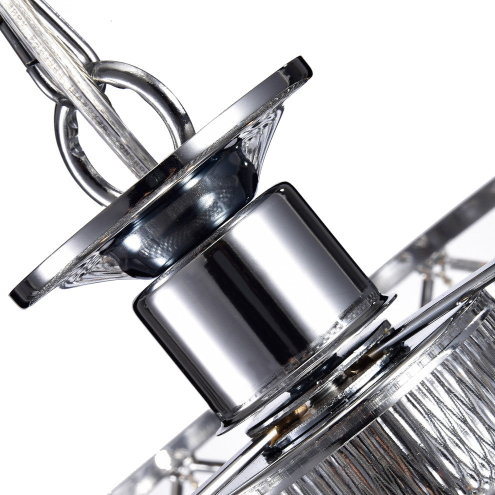 Alice Chrome Finish 4-light Round Crystal Chandelier