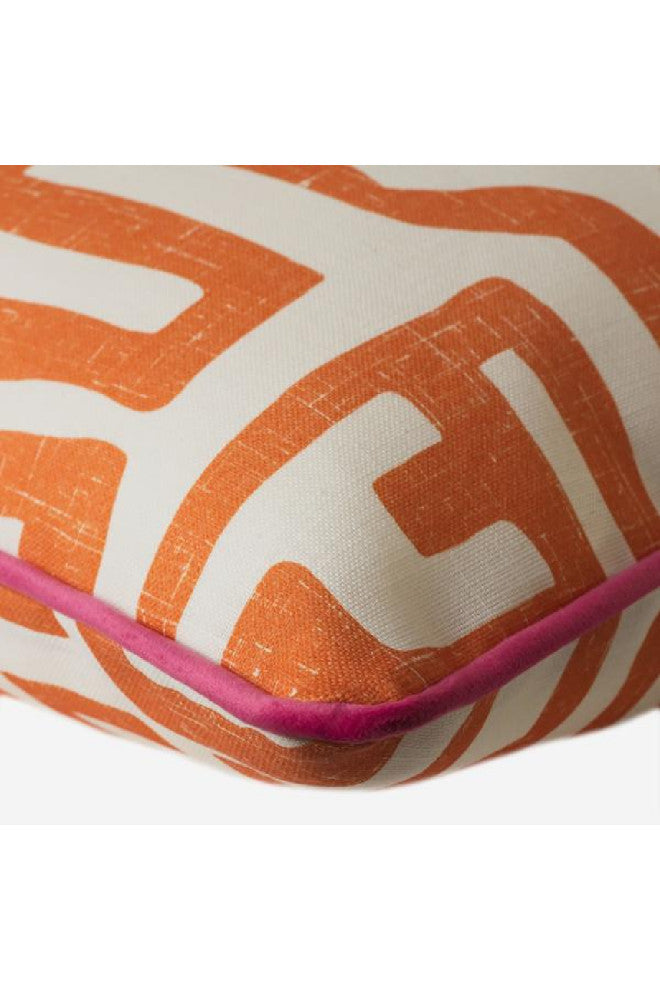 Minimalist Designed Outdoor Throw Pillow | Andrew Martin Reef, Orange