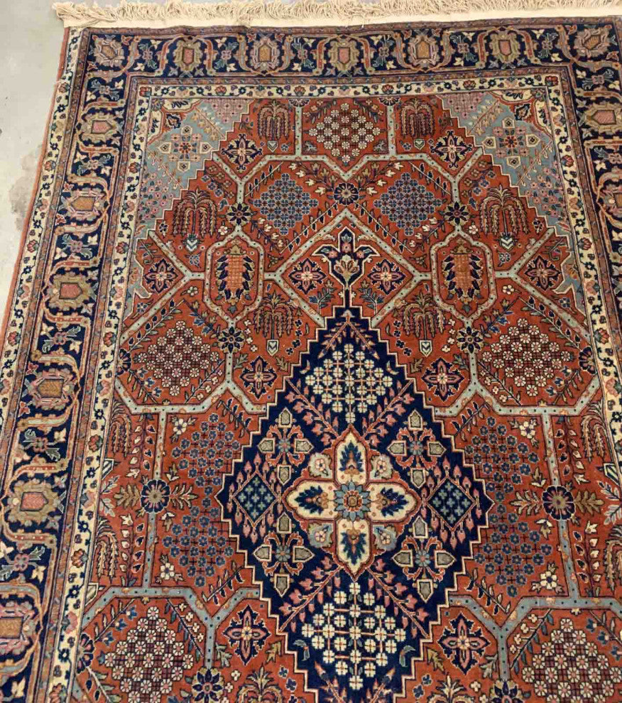 Handmade Antique Persian Jozan Rug 4.6'x6.11', 140cmx216cm, 1920s
