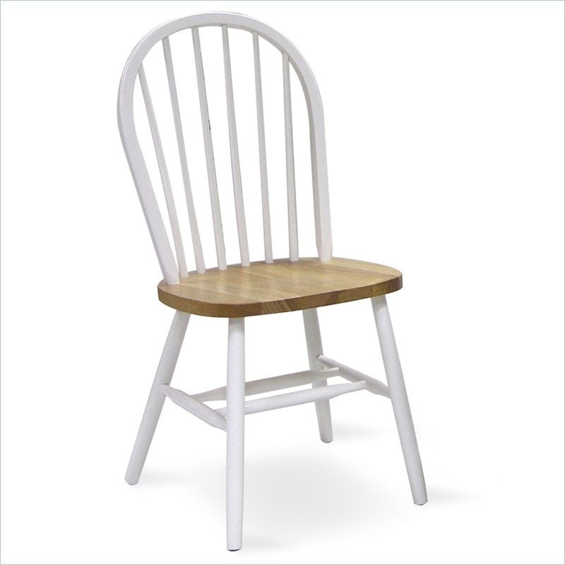 International Concepts Spindleback Windsor Dining Chair in Natural and White