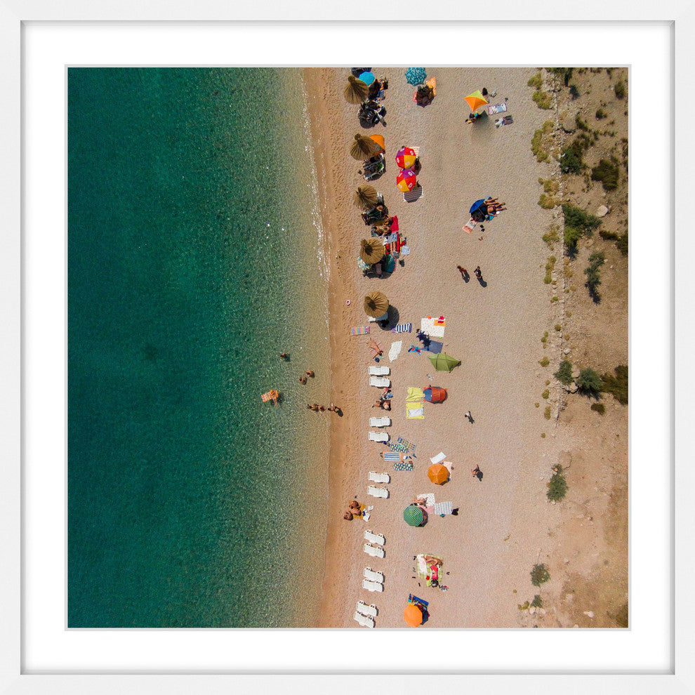 "Beach Lineup" Framed Print by Karolis Janulis