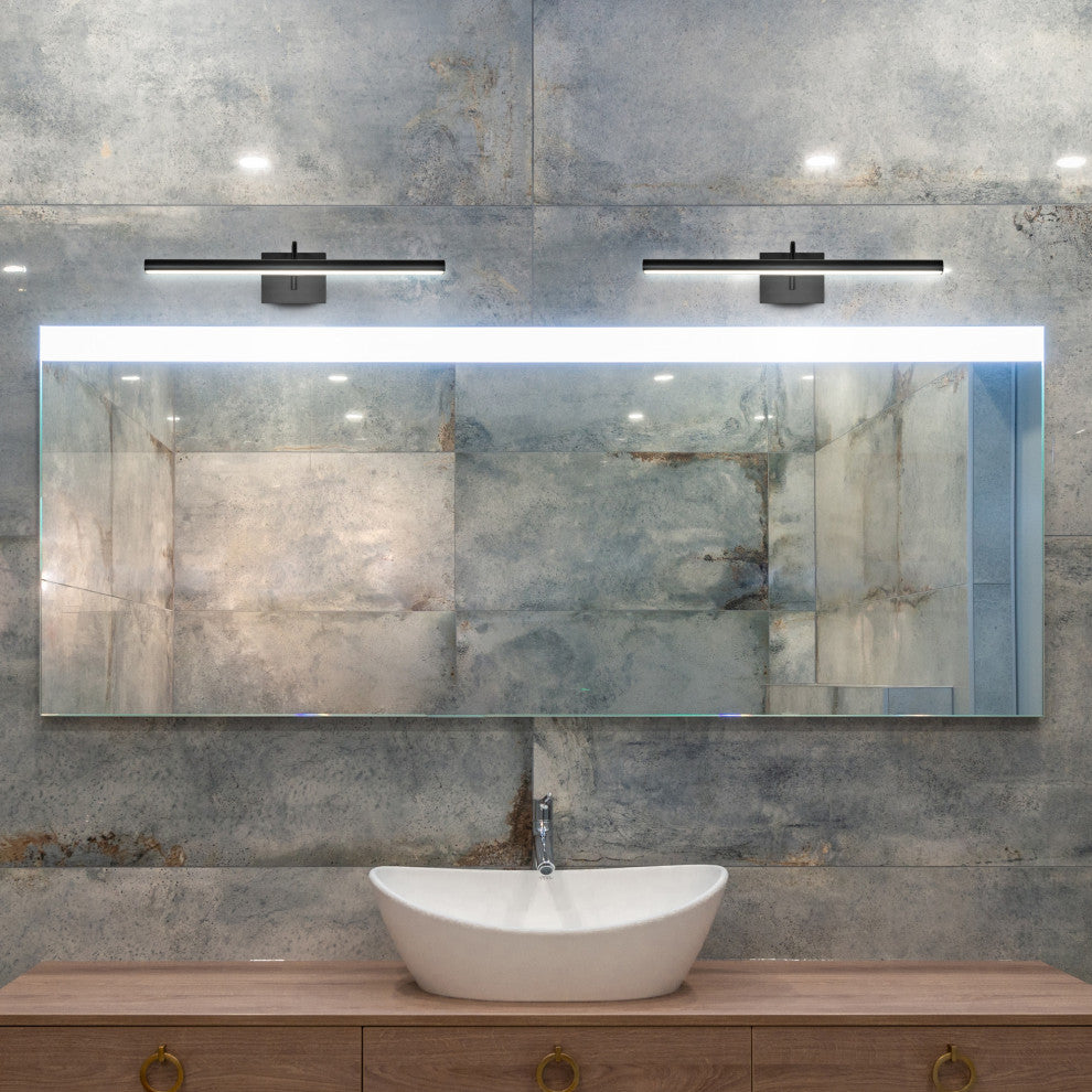 Procyon 24" ETL Certified Integrated LED Bathroom Lighting Fixture, Black