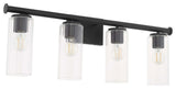 Quorum International 541-4 Mercier 4 Light 32"W Vanity Light - Matte Black