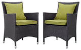 Espresso Peridot Convene 2 Piece Outdoor Patio Dining Set