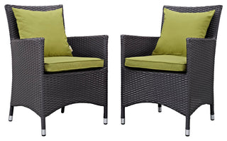 Espresso Peridot Convene 2 Piece Outdoor Patio Dining Set