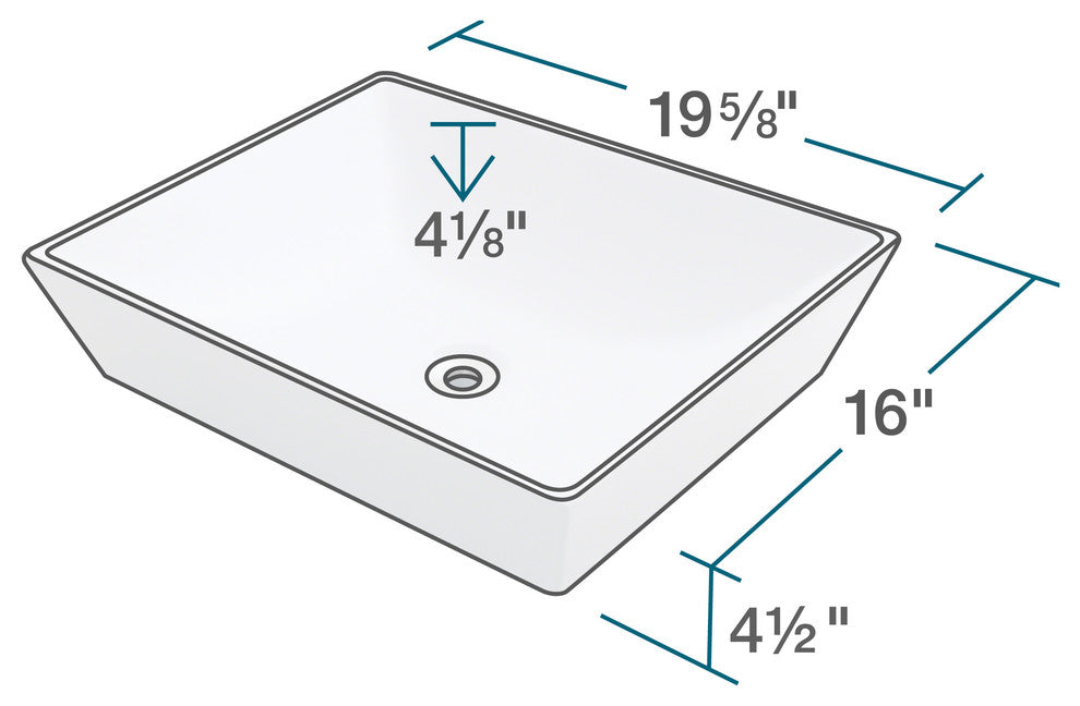 P073VW Porcelain Vessel Sink, White