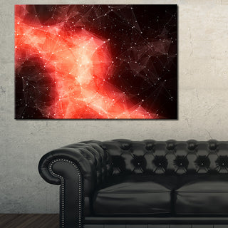 "Red Nebula in Cosmos" Abstract Art Canvas Print, 32"x16"