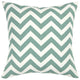 Teal Ivory Chevron Down Filled Throw Pillow