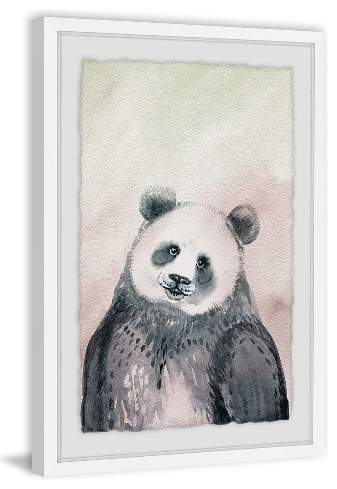 "Fluffy Panda" Framed Painting Print, 20"x30"