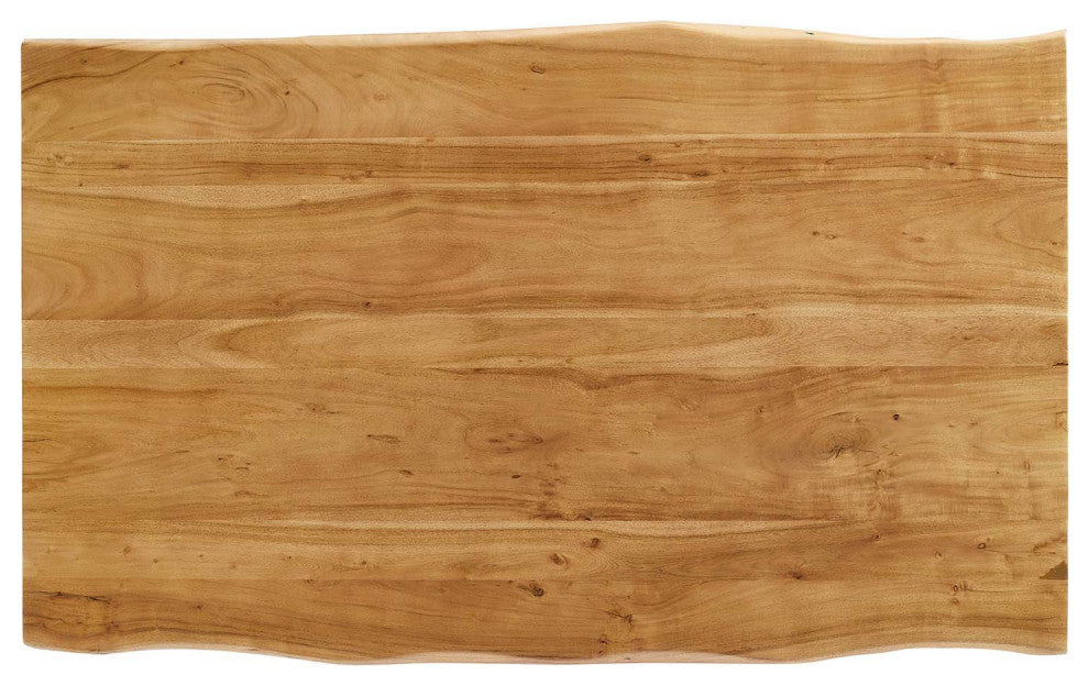 Viggo 60" Live Edge Acacia Wood Acacia Wood Dining Table - Black Natural