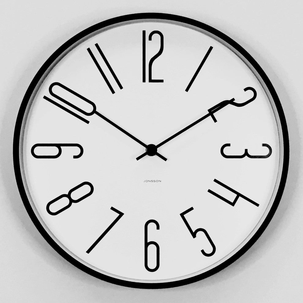 Black and White 12" Silent Wall Clock