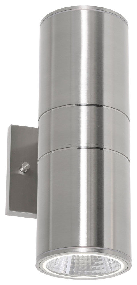 Everly 12" Outdoor LED Wall Sconce, Adjustable CCT, Satin Nickel