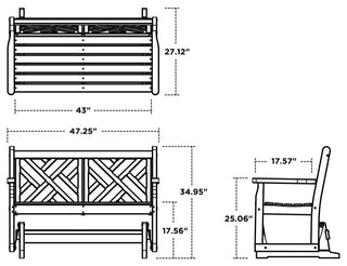 Polywood Chippendale Glider, Sand