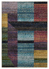 Sadie Mottled Geometric Multi-colored Area Rug, Multi-Colored, 8'6"x11'7"