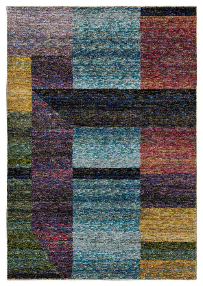Sadie Mottled Geometric Multi-colored Area Rug, Multi-Colored, 8'6"x11'7"