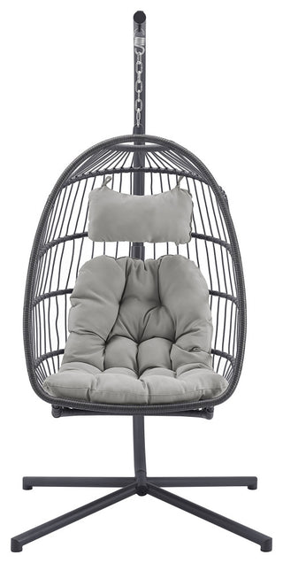Swing Egg Chair with Stand - Grey/Grey