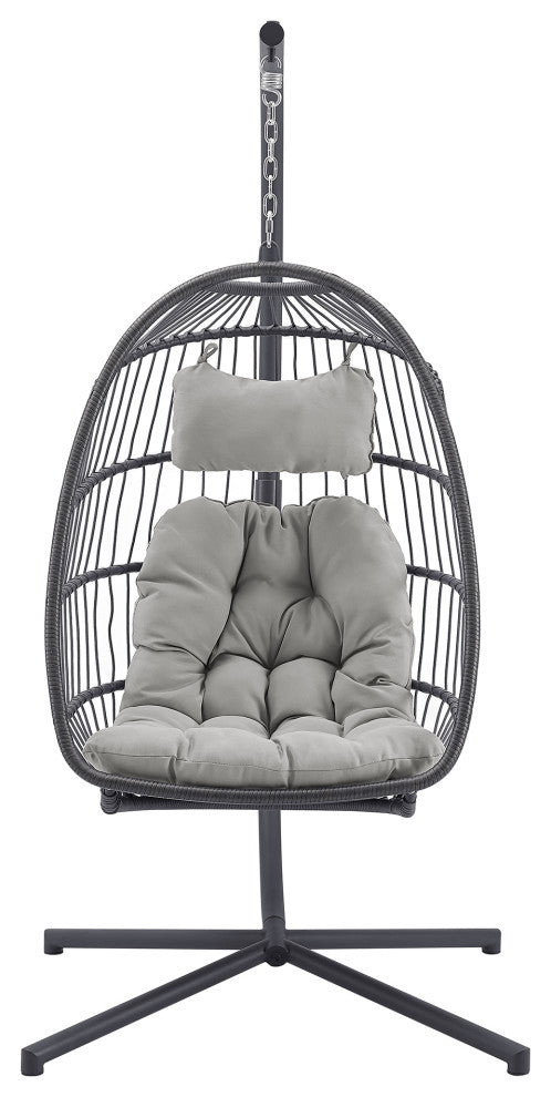 Swing Egg Chair with Stand - Grey/Grey