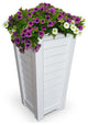 Mayne Lakeland 28" Tall Weatherproof Coastal Plastic Planter in White