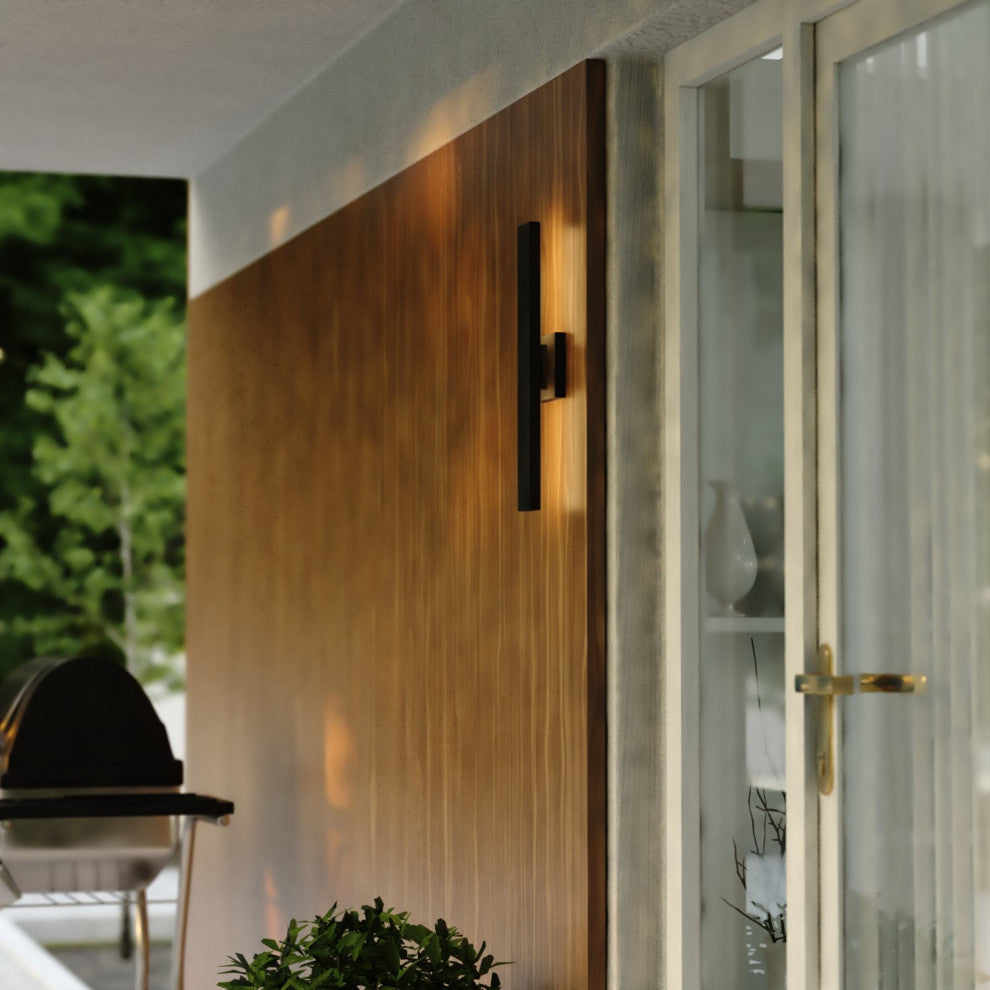 Owen Aluminum 1-Light Backlit LED Matte Black Indoor Outdoor Wall Light