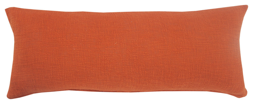 Solid Cinnamon Chevron Shag Throw Pillow, 14" X 36"