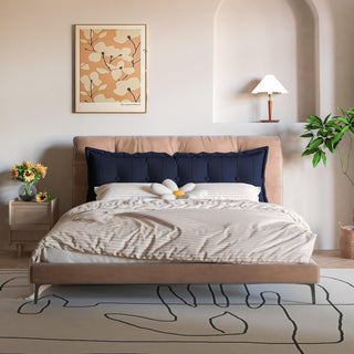 Button Tufted Body Positioning Pillow Headboard Cushion Dark Blue, 54x20x3 Inches