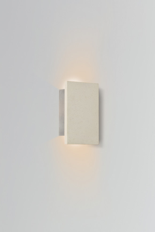 Tersus Outdoor LED Sconce, Uplight/Downlight, White Concrete, Warm White