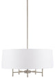 Hampton Hill 5-Light Dimmable Adjustable Height Chandelier, Silver/White