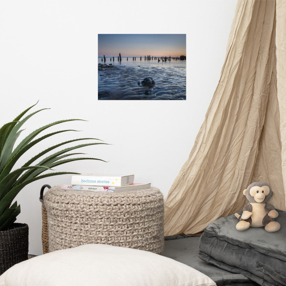 Low Tide At Battery Landscape Photo, Beach Unframed Wall Art Print, 12" X 16"