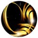 Golden Abstract Warm Fractal Design, Abstract Round Metal Wall Art, 11"