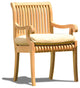 5-Piece Outdoor Patio Teak Dining Set, 48" Butterfly Table, 4 Arm Chairs