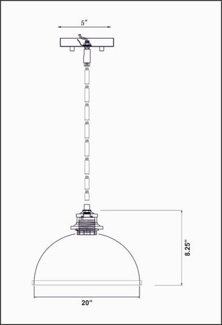 Zlite 1004P20-MB-CH 1-Light Pendant, Matte Black