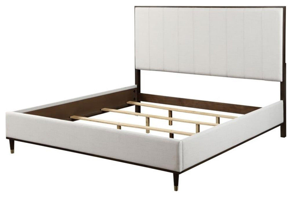 ACME Carena Wooden Bed in Light Gray and White and Brown