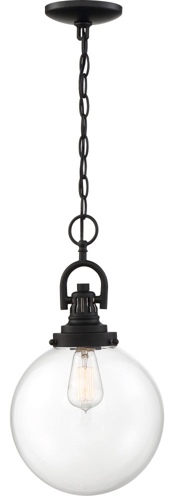 Skyloft -1 Light Pendant - with Clear Glass - Aged Bronze Finish