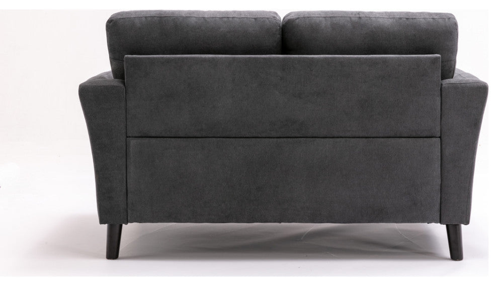 Damian Woven Fabric Loveseat, Gray