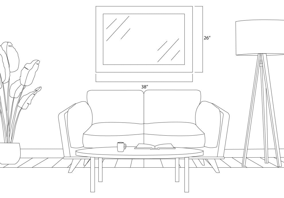 Pendleton Framed Wall Mirror, White, 26"x38"