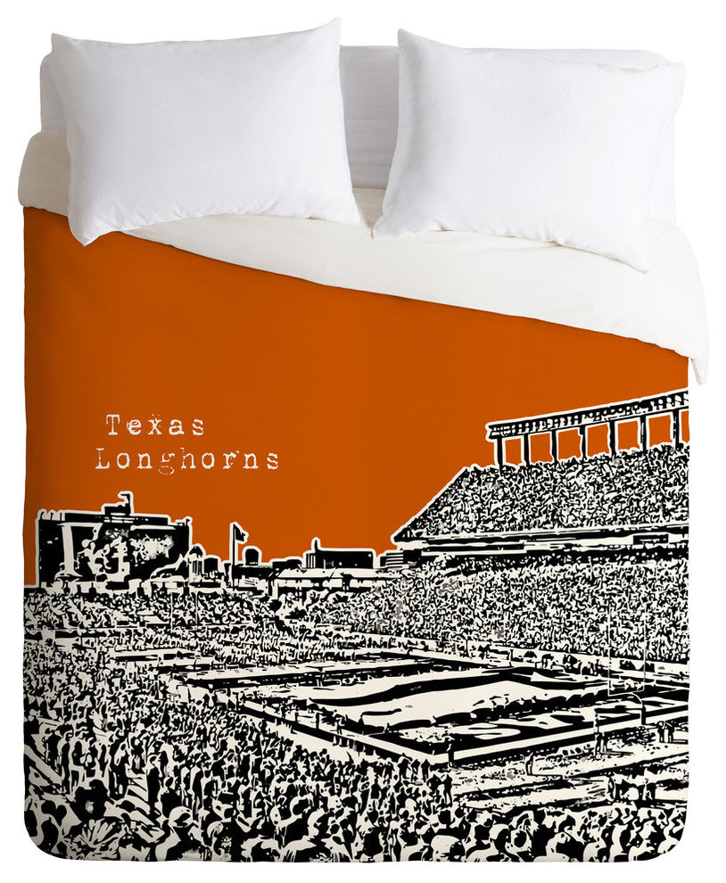 Deny Designs Bird Ave Texas Longhorns Orange Duvet Cover - Lightweight
