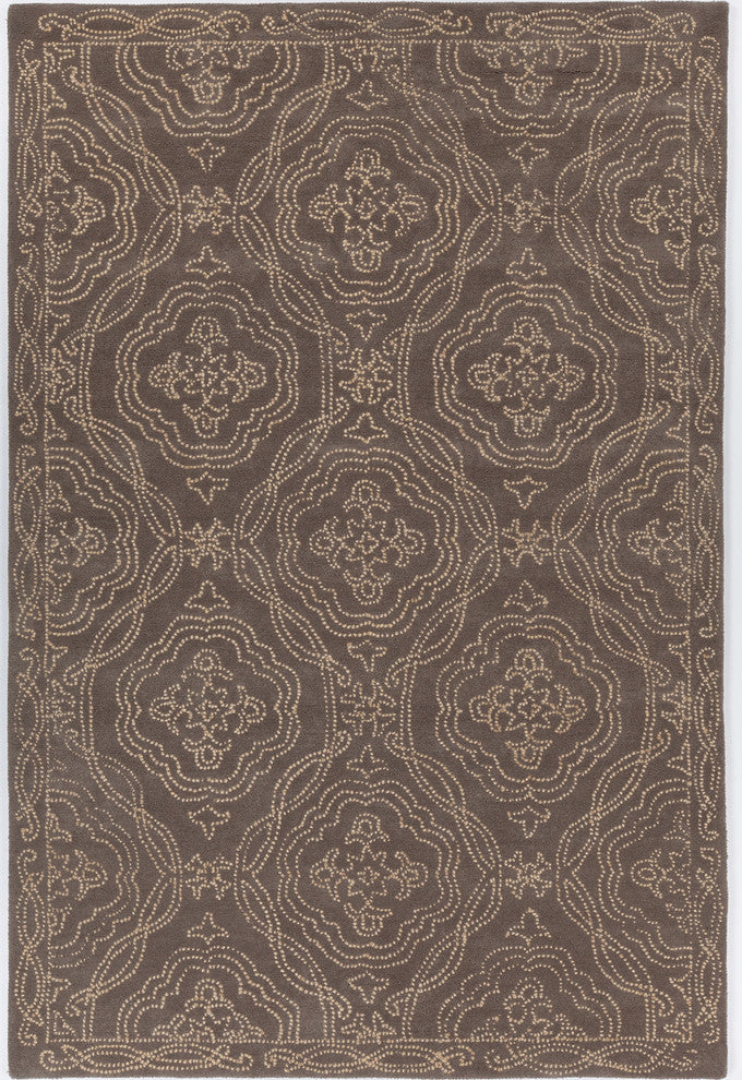 Hailee Hand-Tufted Contemporary Rug, Gray/Gold, Rectangular 9'x13'