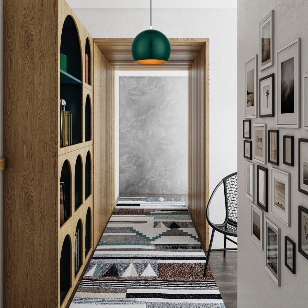 Piedmont 1-Light Shiny Hunter Green Globe Pendant